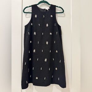 Entro Black Dress with Pearl and Jewel Details